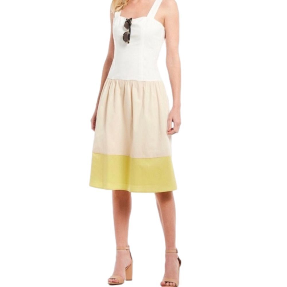 Daniel Cremieux Sundress NWT size 0 white tan and yellow